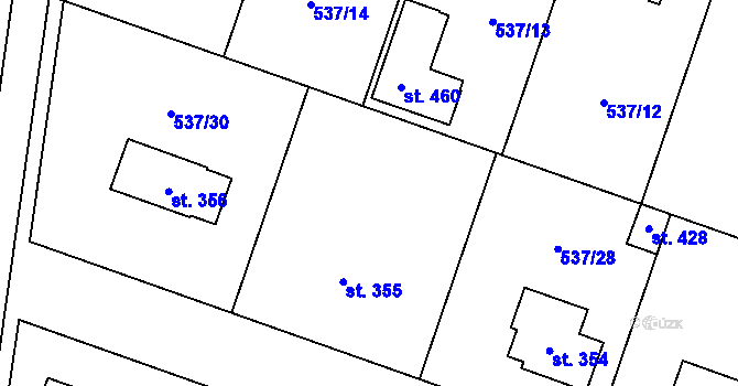 Parcela st. 537/29 v KÚ Valeč u Hrotovic, Katastrální mapa