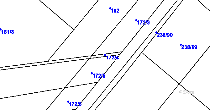 Parcela st. 172/4 v KÚ Valeč u Hrotovic, Katastrální mapa