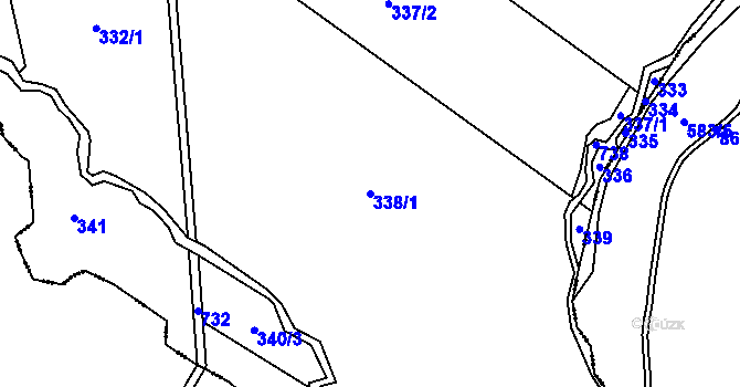 Parcela st. 338/1 v KÚ Valeč u Hrotovic, Katastrální mapa
