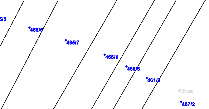 Parcela st. 466/1 v KÚ Valeč u Hrotovic, Katastrální mapa