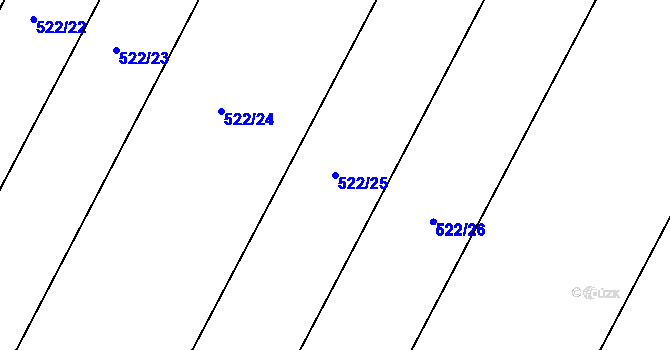 Parcela st. 522/25 v KÚ Valeč u Hrotovic, Katastrální mapa