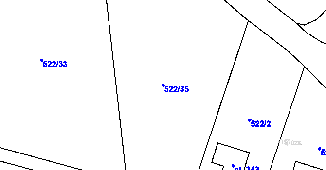 Parcela st. 522/35 v KÚ Valeč u Hrotovic, Katastrální mapa