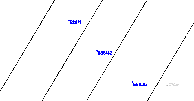 Parcela st. 586/42 v KÚ Valeč u Hrotovic, Katastrální mapa