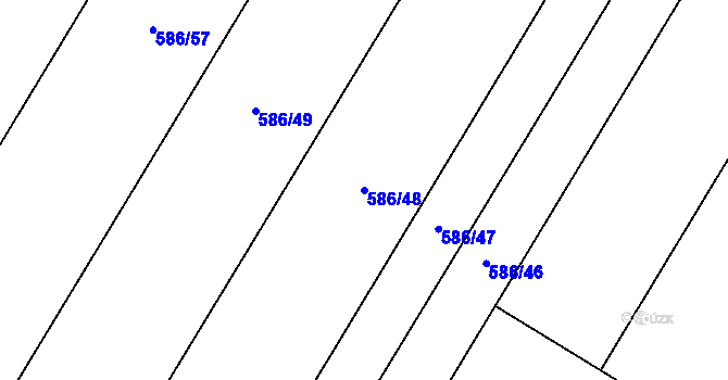Parcela st. 586/48 v KÚ Valeč u Hrotovic, Katastrální mapa