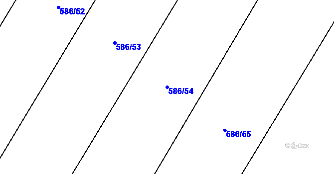 Parcela st. 586/54 v KÚ Valeč u Hrotovic, Katastrální mapa