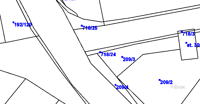 Parcela st. 718/24 v KÚ Valeč u Hrotovic, Katastrální mapa