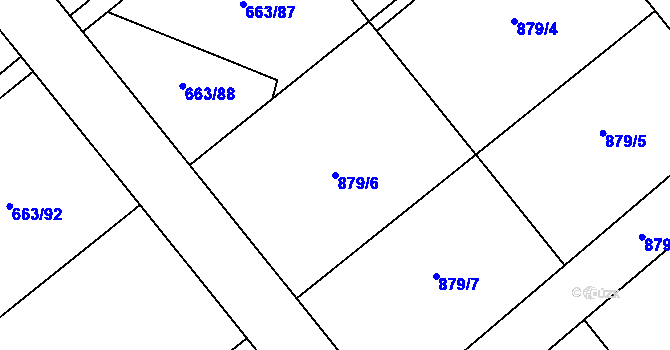 Parcela st. 879/6 v KÚ Valeč u Hrotovic, Katastrální mapa