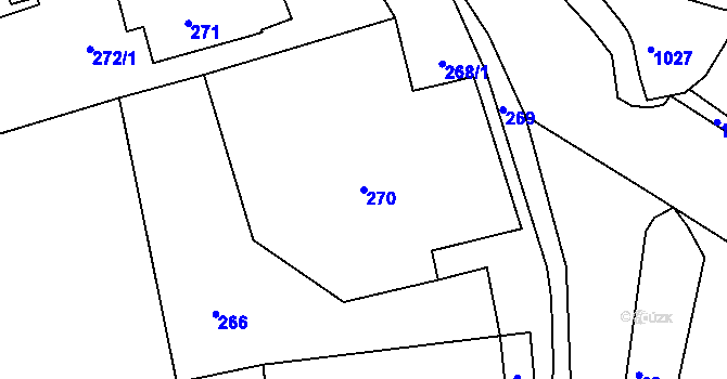 Parcela st. 270 v KÚ Valchov, Katastrální mapa