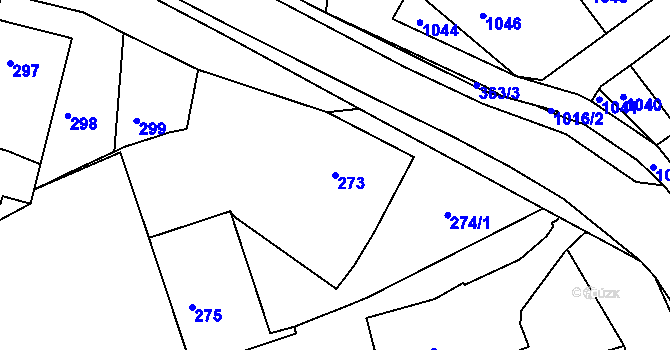Parcela st. 273 v KÚ Valchov, Katastrální mapa
