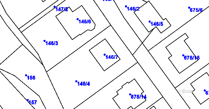 Parcela st. 146/7 v KÚ Valchov, Katastrální mapa