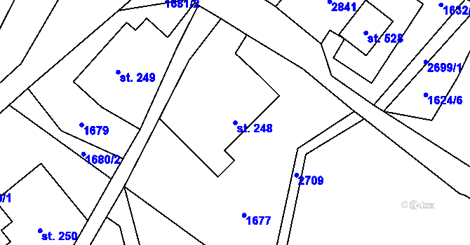Parcela st. 248 v KÚ Valkeřice, Katastrální mapa