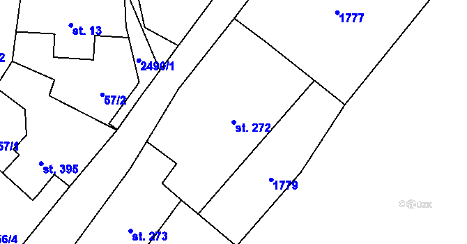 Parcela st. 272 v KÚ Valkeřice, Katastrální mapa