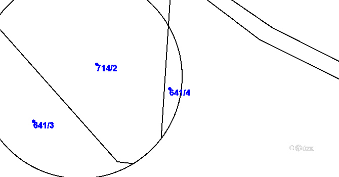 Parcela st. 641/4 v KÚ Valkeřice, Katastrální mapa