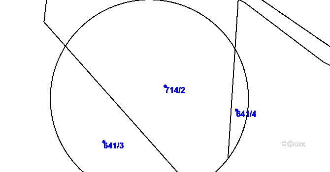 Parcela st. 714/2 v KÚ Valkeřice, Katastrální mapa