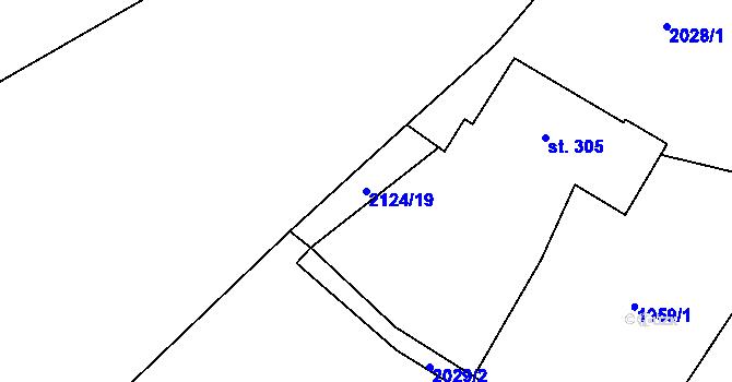 Parcela st. 2124/19 v KÚ Valkeřice, Katastrální mapa