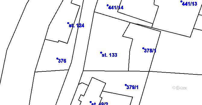 Parcela st. 133 v KÚ Valšov, Katastrální mapa