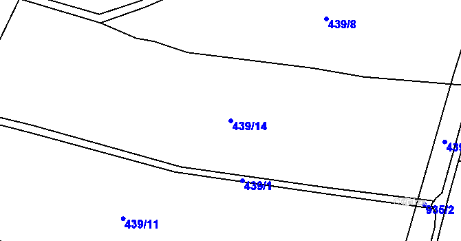 Parcela st. 439/14 v KÚ Valšov, Katastrální mapa