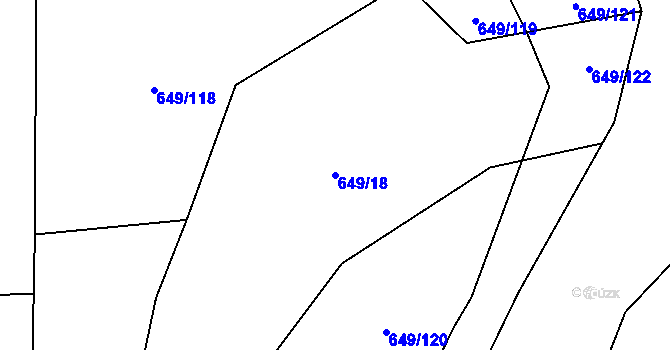 Parcela st. 649/18 v KÚ Valšov, Katastrální mapa