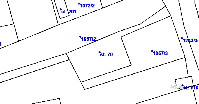 Parcela st. 70 v KÚ Valšovice, Katastrální mapa