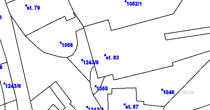 Parcela st. 83 v KÚ Valšovice, Katastrální mapa