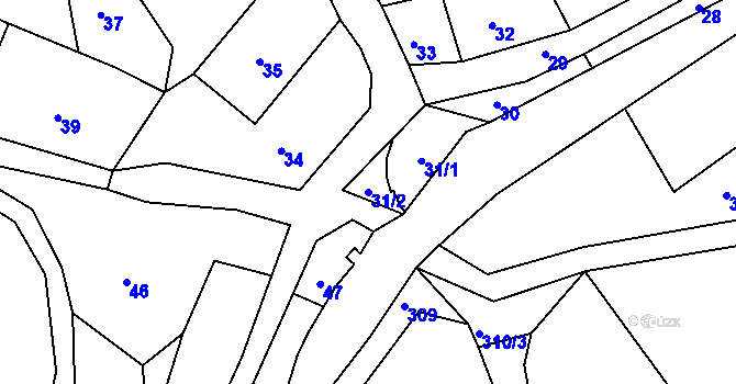 Parcela st. 31/2 v KÚ Valteřice u Žandova, Katastrální mapa