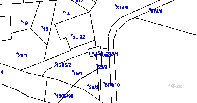 Parcela st. 239/1 v KÚ Valteřice v Krkonoších, Katastrální mapa