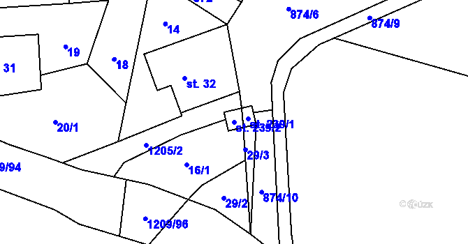 Parcela st. 239/2 v KÚ Valteřice v Krkonoších, Katastrální mapa