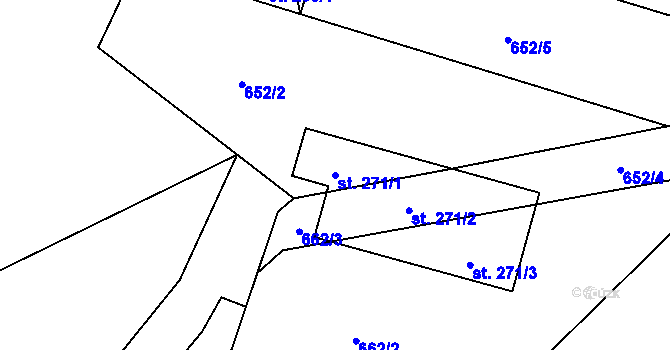 Parcela st. 271/1 v KÚ Valteřice v Krkonoších, Katastrální mapa