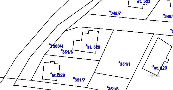 Parcela st. 329 v KÚ Valteřice v Krkonoších, Katastrální mapa