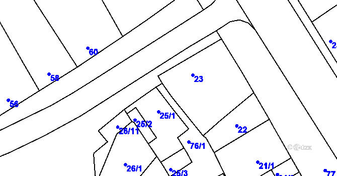 Parcela st. 24 v KÚ Valtice, Katastrální mapa