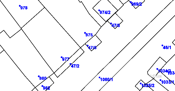 Parcela st. 47/5 v KÚ Valtice, Katastrální mapa