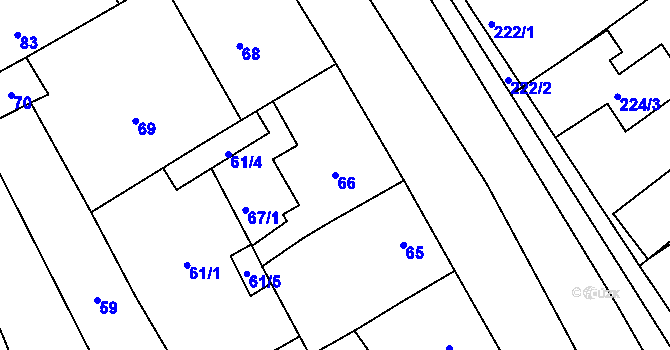 Parcela st. 66 v KÚ Valtice, Katastrální mapa