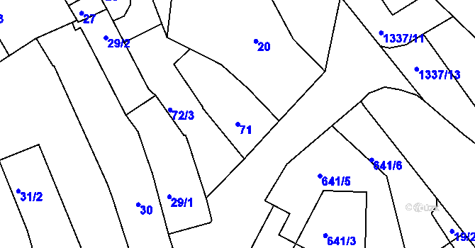Parcela st. 71 v KÚ Valtice, Katastrální mapa