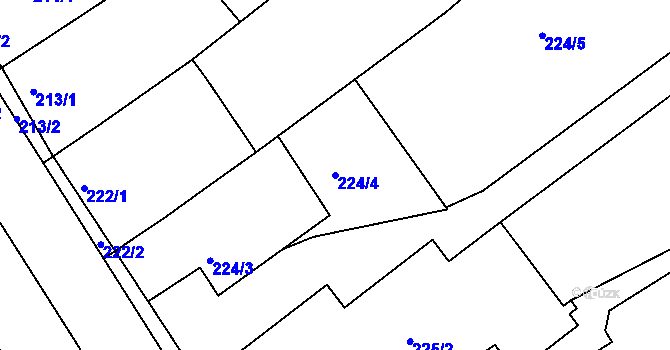 Parcela st. 224/4 v KÚ Valtice, Katastrální mapa