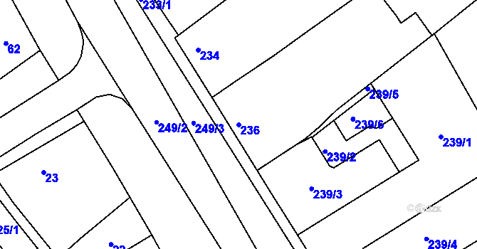 Parcela st. 236 v KÚ Valtice, Katastrální mapa