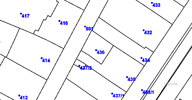 Parcela st. 436 v KÚ Valtice, Katastrální mapa