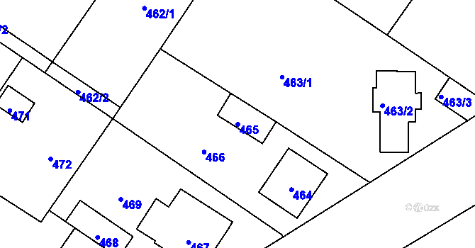 Parcela st. 465 v KÚ Valtice, Katastrální mapa