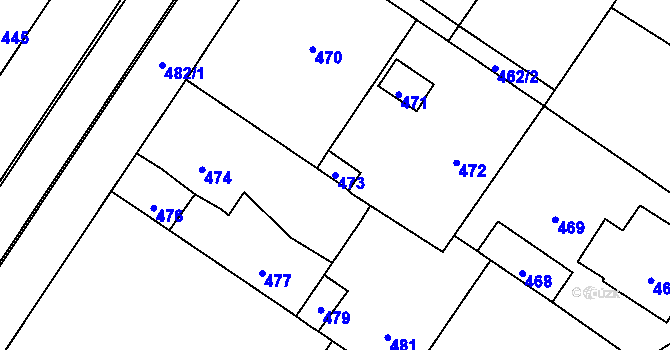 Parcela st. 473 v KÚ Valtice, Katastrální mapa