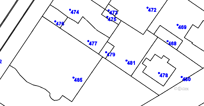 Parcela st. 479 v KÚ Valtice, Katastrální mapa