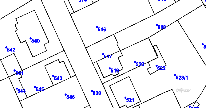 Parcela st. 517 v KÚ Valtice, Katastrální mapa