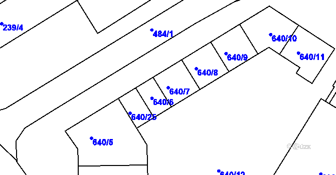 Parcela st. 640/7 v KÚ Valtice, Katastrální mapa