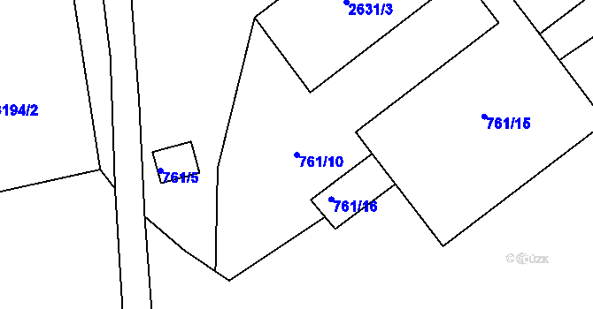 Parcela st. 761/10 v KÚ Valtice, Katastrální mapa