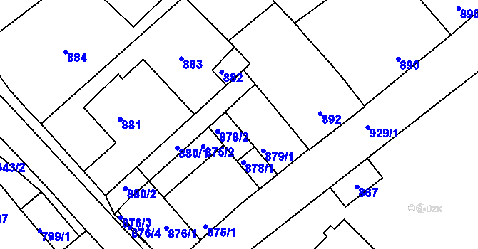 Parcela st. 879/2 v KÚ Valtice, Katastrální mapa