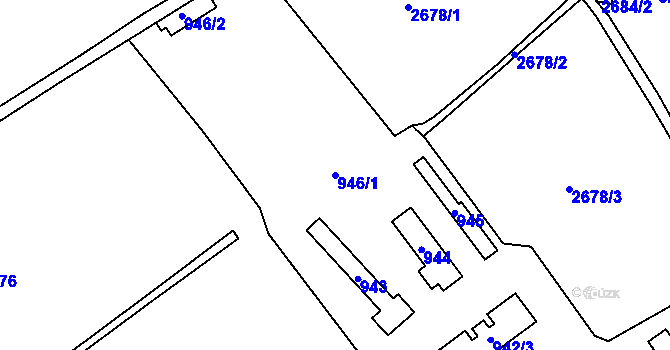Parcela st. 946/1 v KÚ Valtice, Katastrální mapa