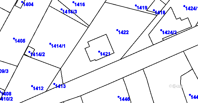 Parcela st. 1421 v KÚ Valtice, Katastrální mapa