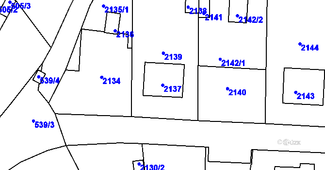 Parcela st. 2137 v KÚ Valtice, Katastrální mapa