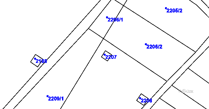 Parcela st. 2207 v KÚ Valtice, Katastrální mapa