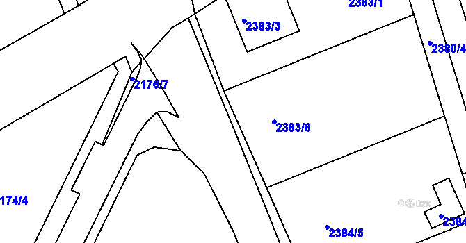 Parcela st. 2383/4 v KÚ Valtice, Katastrální mapa