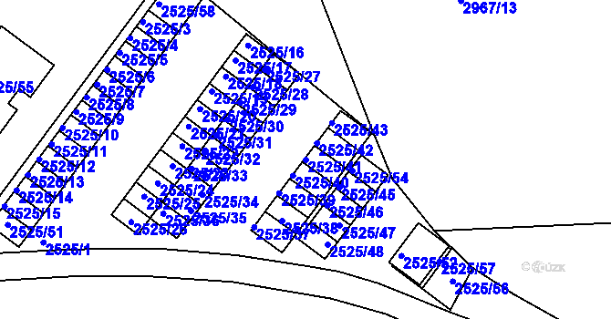 Parcela st. 2525/41 v KÚ Valtice, Katastrální mapa