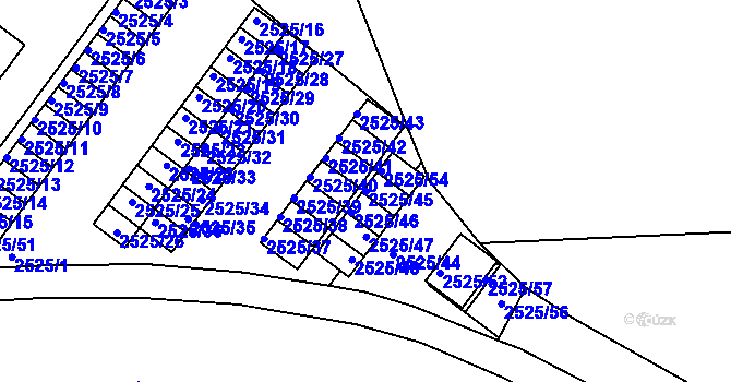 Parcela st. 2525/45 v KÚ Valtice, Katastrální mapa